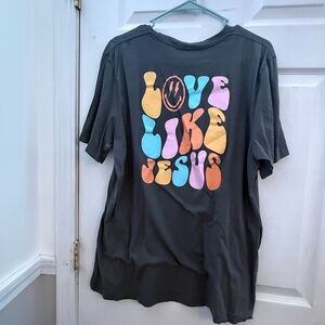 Bella Canvas Gray Tee with Pink Graphic